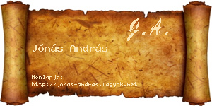 Jónás András névjegykártya
