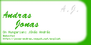 andras jonas business card